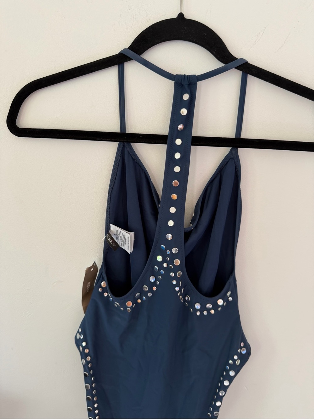 J. Crew Deep Navy One-Piece Swimsuit with Silver Stud Accents - Picture 8 of 10